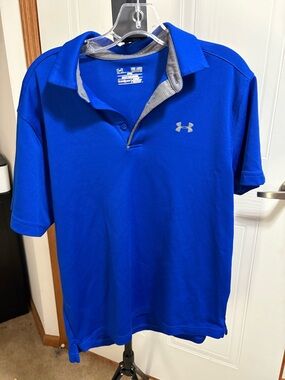Under Armour Men’s Blue Polo with Gray Trim